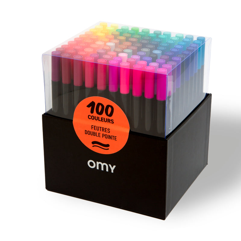 Set van 100 viltstiften Coloring Tools -  Box 100 Colors