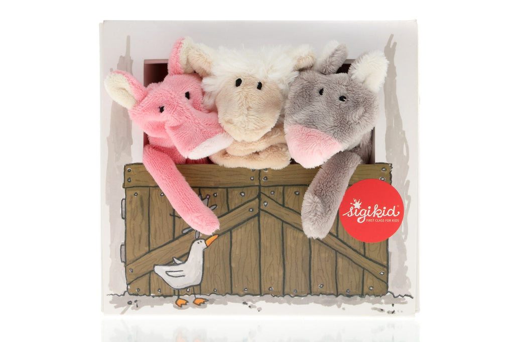 Vingerpopjes Finger Puppet Set Farm - set van 3 - Boerderijdieren Sigikid - In den Olifant