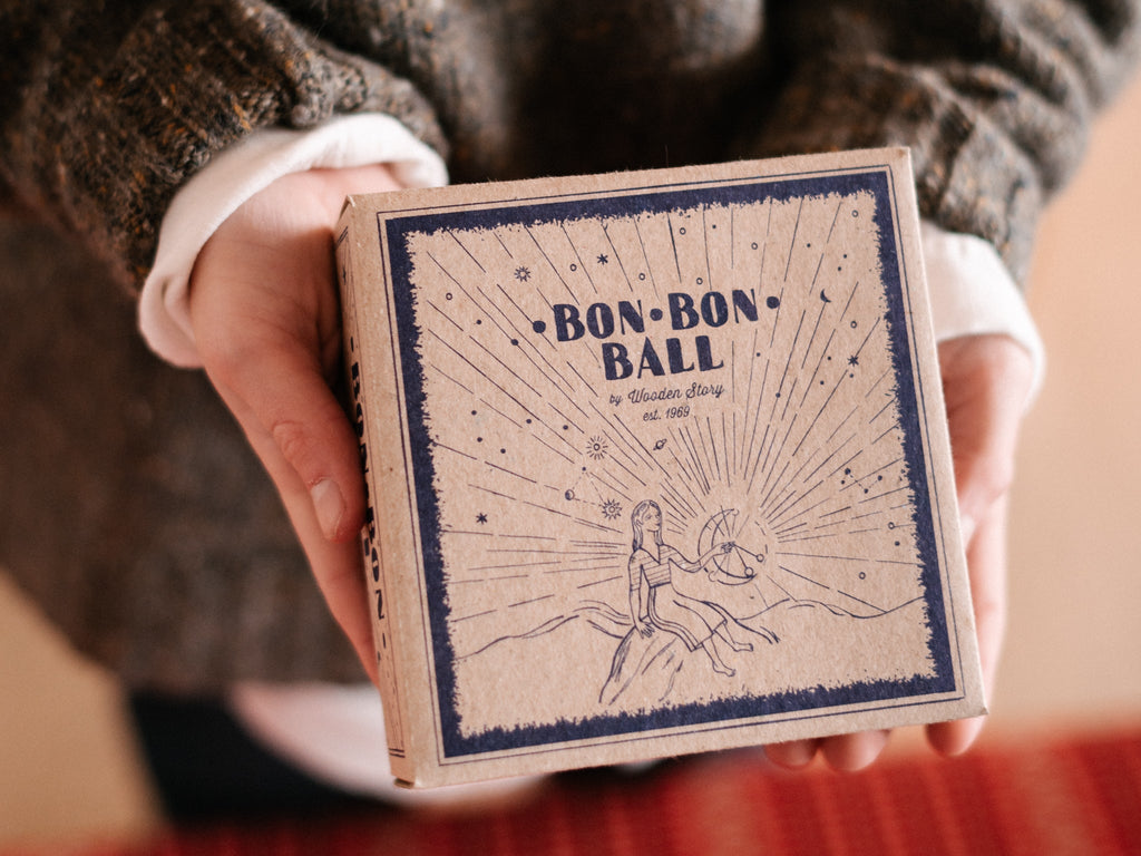 Vintage speeltje Bon Bon Ball - Behendigheidspellen Wooden Story - In den Olifant