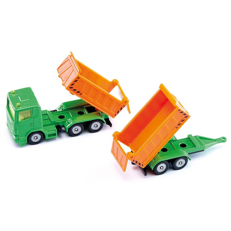 Vrachtwagen met kiepbak en kipperaanhanger - Auto's en voertuigen Siku - In den Olifant