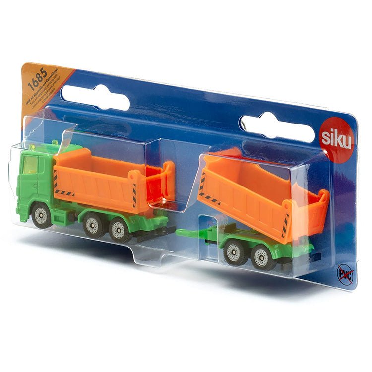 Vrachtwagen met kiepbak en kipperaanhanger - Auto's en voertuigen Siku - In den Olifant