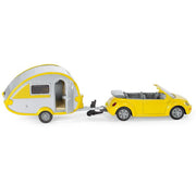 VW Beetle met caravan - Auto's en voertuigen Siku - In den Olifant