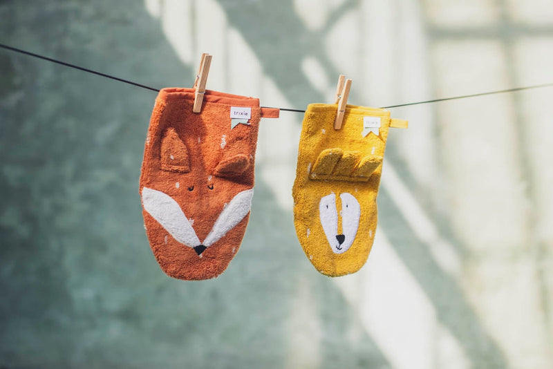 Washandjes Mr. Lion & Mr. Fox. set van 2 - Badlinnen Trixie - In den Olifant