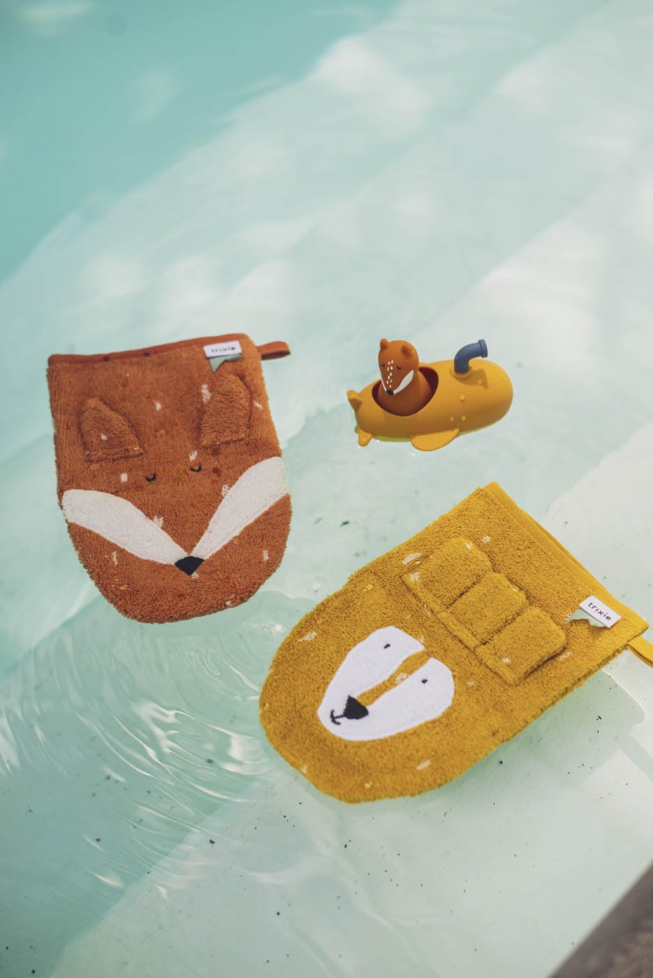 Washandjes Mr. Lion & Mr. Fox. set van 2 - Badlinnen Trixie - In den Olifant