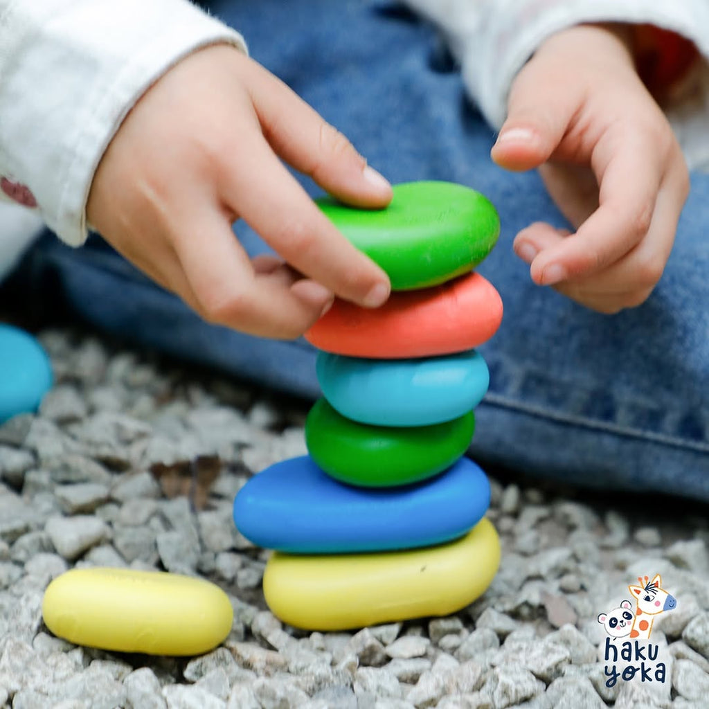 Waskrijtjes Stone Stack Crayons - set van 6 - Kleuren en tekenen Haku Yoka - In den Olifant