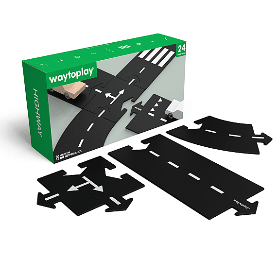 Waytoplay Flexibele Autobaan | Highway | Set Van 24 - Open ended speelgoed Waytoplay - In den Olifant