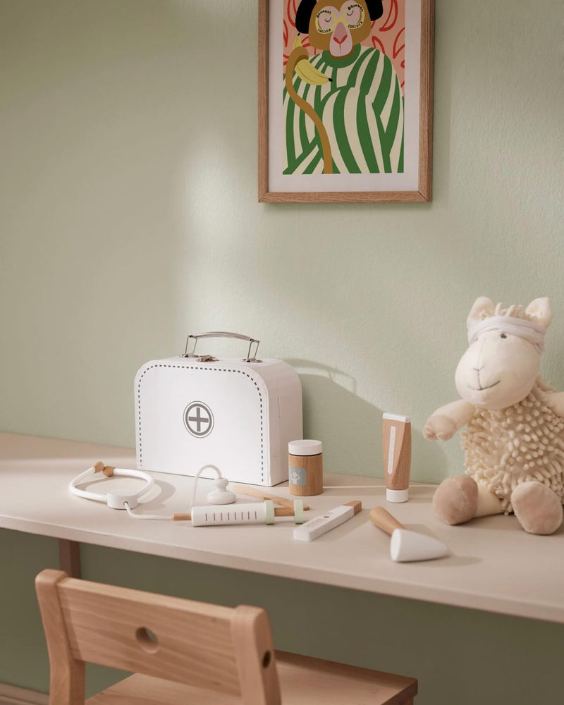 Witte Dokterskoffer Met Instrumenten Uit Hout - Kid'S Hub - Beroepen rollenspel Kid's Concept - In den Olifant