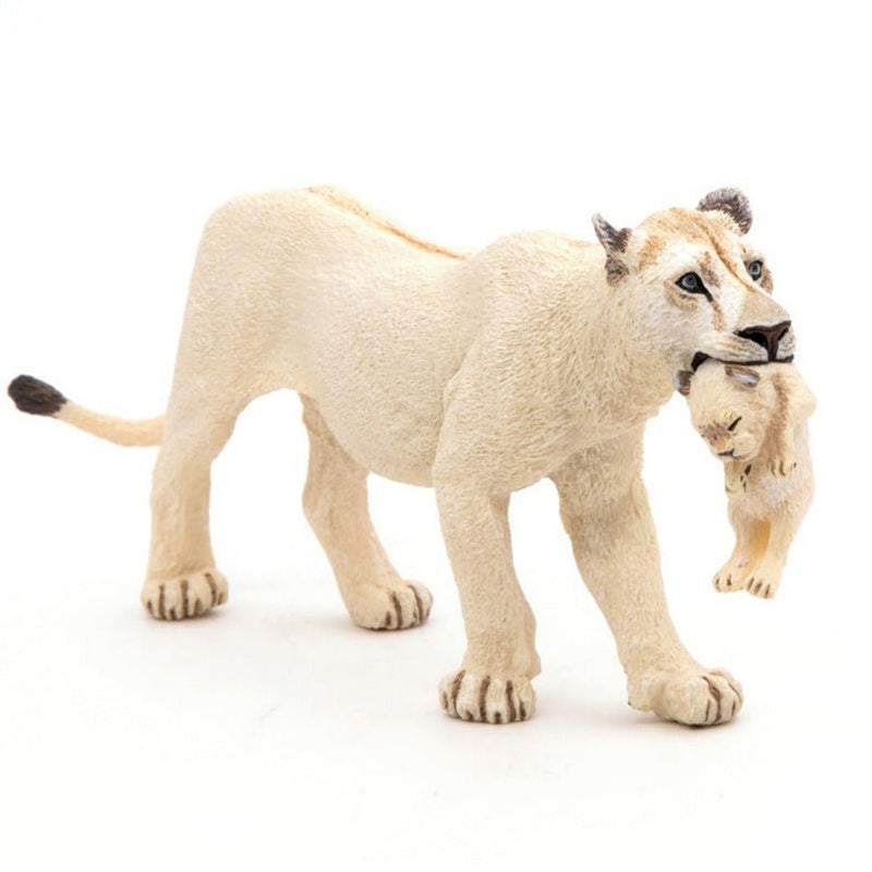 Witte Leeuwin Met Welp - Speelfiguren Papo - In den Olifant