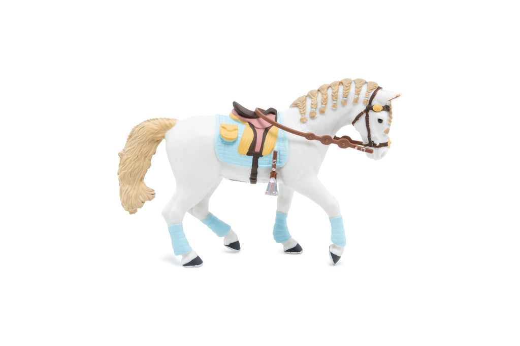Witte paard Blauwe Fashion - Speelfiguren Papo - In den Olifant