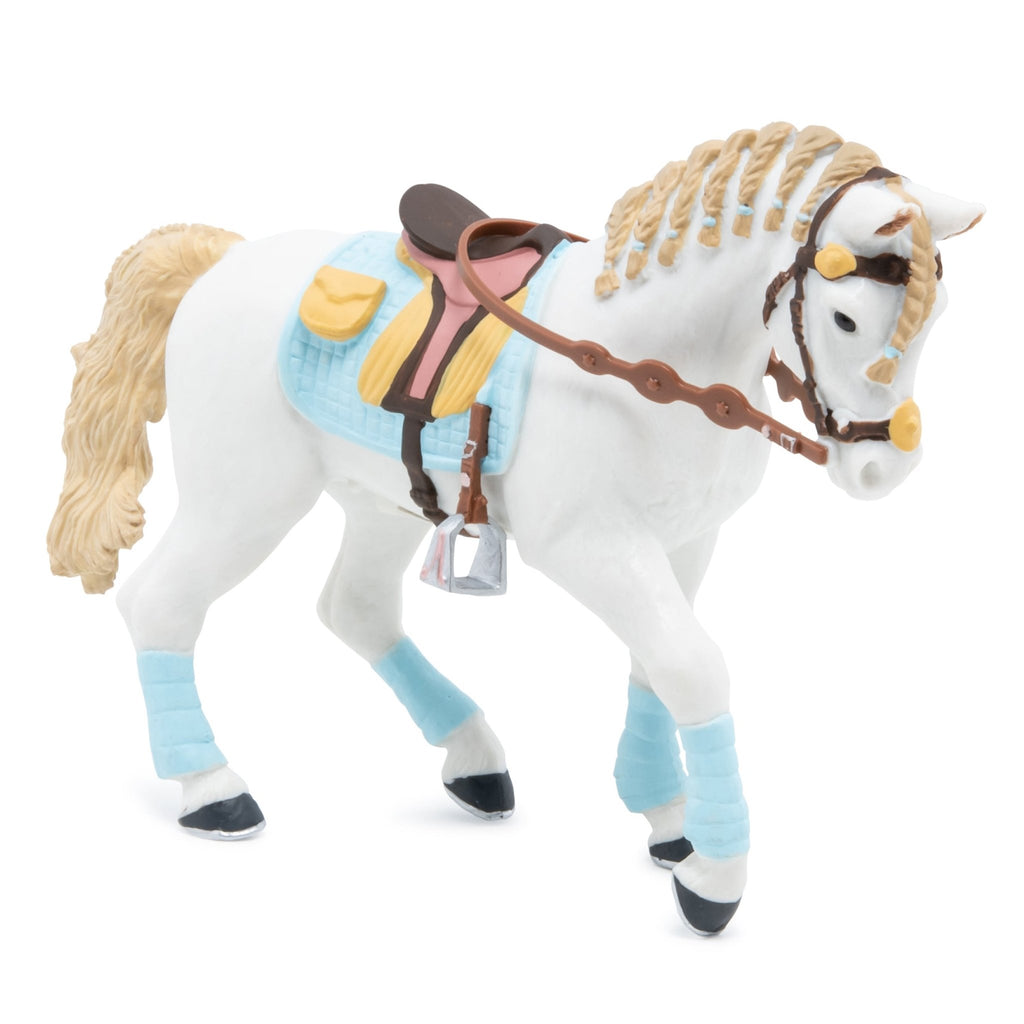 Witte paard Blauwe Fashion - Speelfiguren Papo - In den Olifant