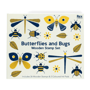 Wooden stamp set - Butterflies and Bugs - Stempelen REX London - In den Olifant