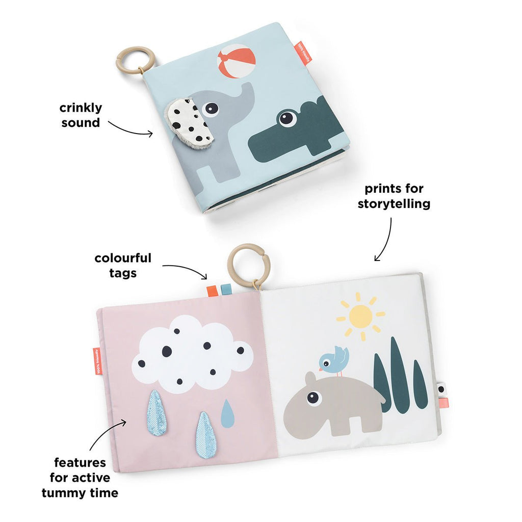 XL babyboekje Tummy Time Soft Book - Deer friends Colour Mix - Babyboekjes Done by Deer - In den Olifant