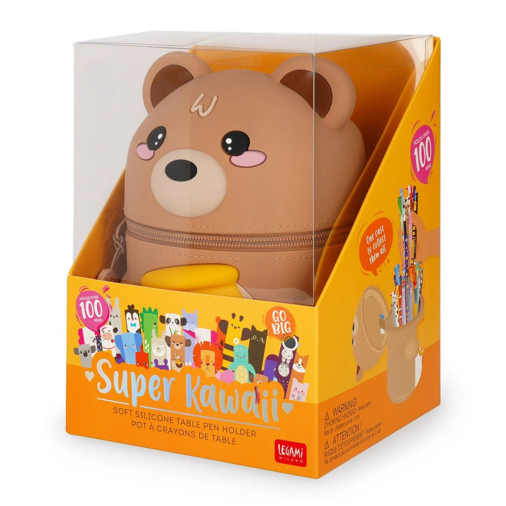 XL Pennenzak Super Kawaii 2-In-1 Silicone Pencil Case - Teddy Bear - Pennenzakken Legami - In den Olifant
