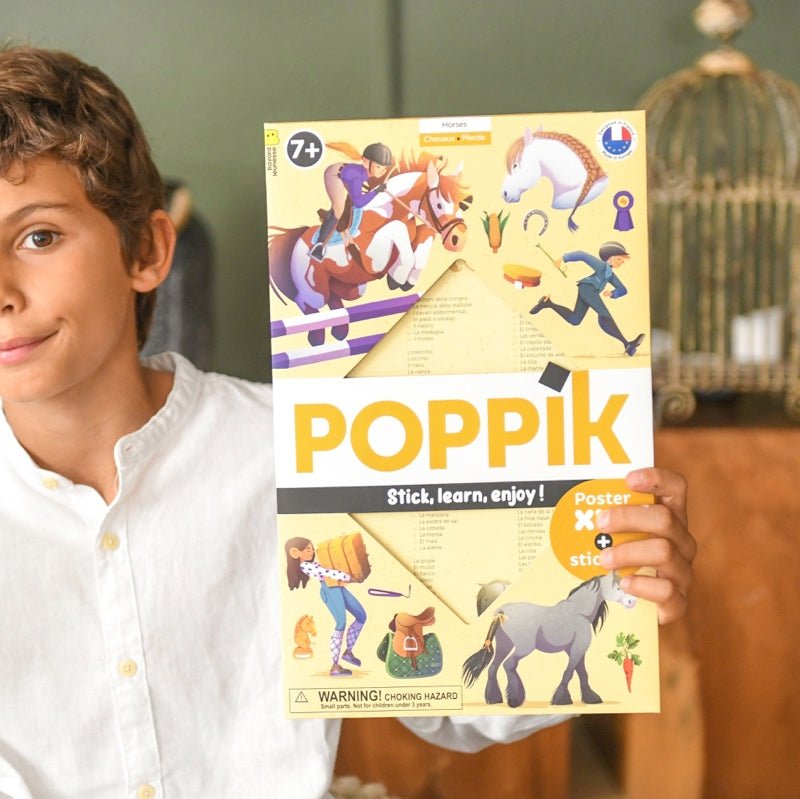 XXL Poster Discovery Sticker Posters Horses + stickers - 7 tot 12 jaar - Stickers en stickersets Poppik - In den Olifant