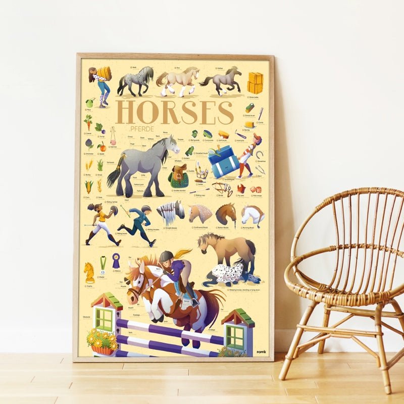 XXL Poster Discovery Sticker Posters Horses + stickers - 7 tot 12 jaar - Stickers en stickersets Poppik - In den Olifant