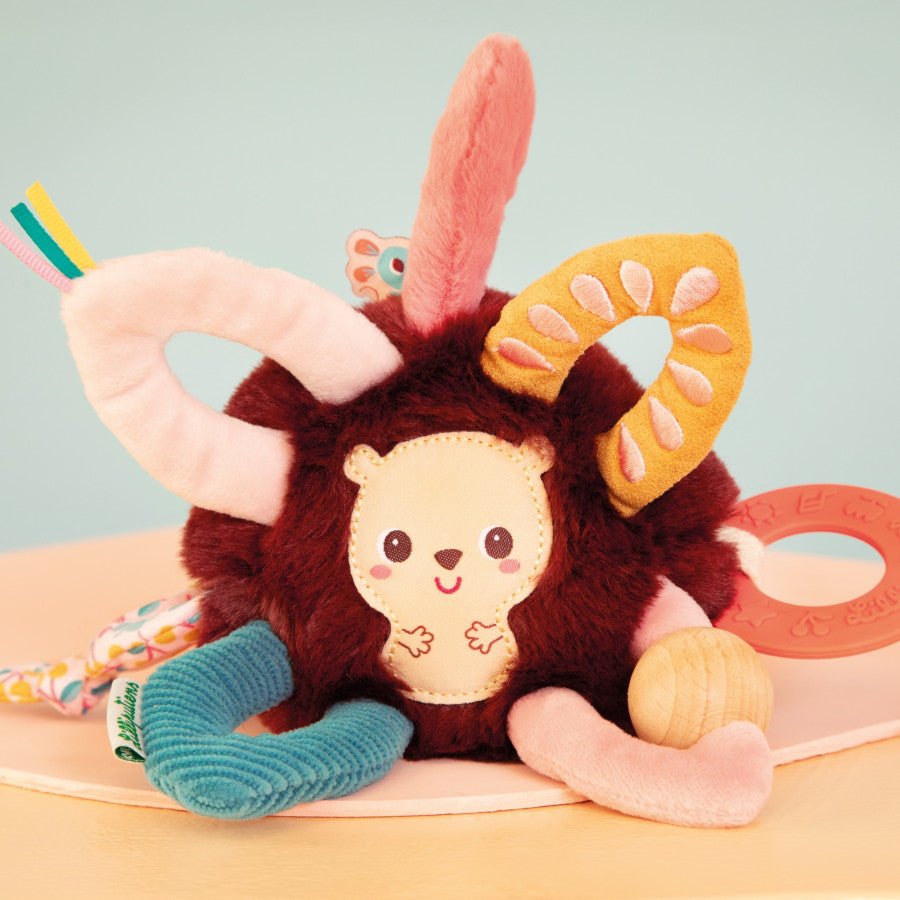 Zacht babyspeeltje Leon Sensoriële Ringen - Activiteitenspeelgoed Lilliputiens - In den Olifant