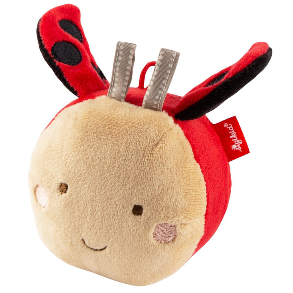 Zachte activiteitenbal Ldybug PlayQ - 9 cm - Rammelaars Sigikid - In den Olifant
