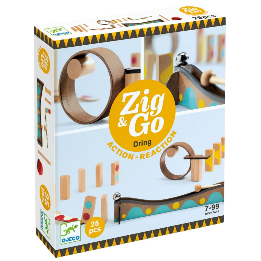 Zig & Go Dominodoos - set van 25 - STEM speelgoed Djeco - In den Olifant